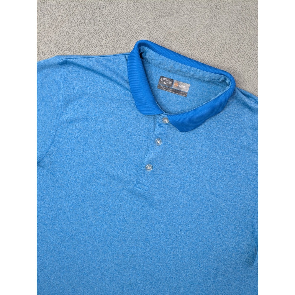 Callaway Opti Dri Mens Golf Polo Shirt Blue Size Large Short Sleeve Performance